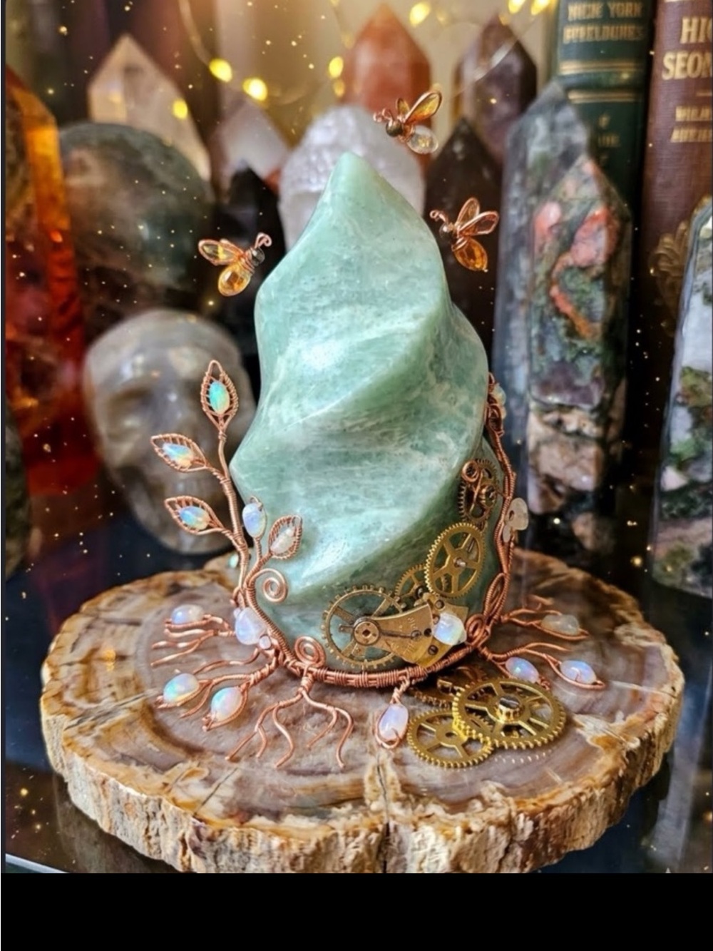 Green Moonstone Flame Garnierite